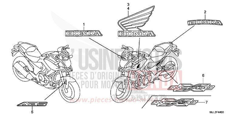 MARQUE/RAYURE de NC750X DCT SWORD SILVER METALLIC (NHA95) 2014